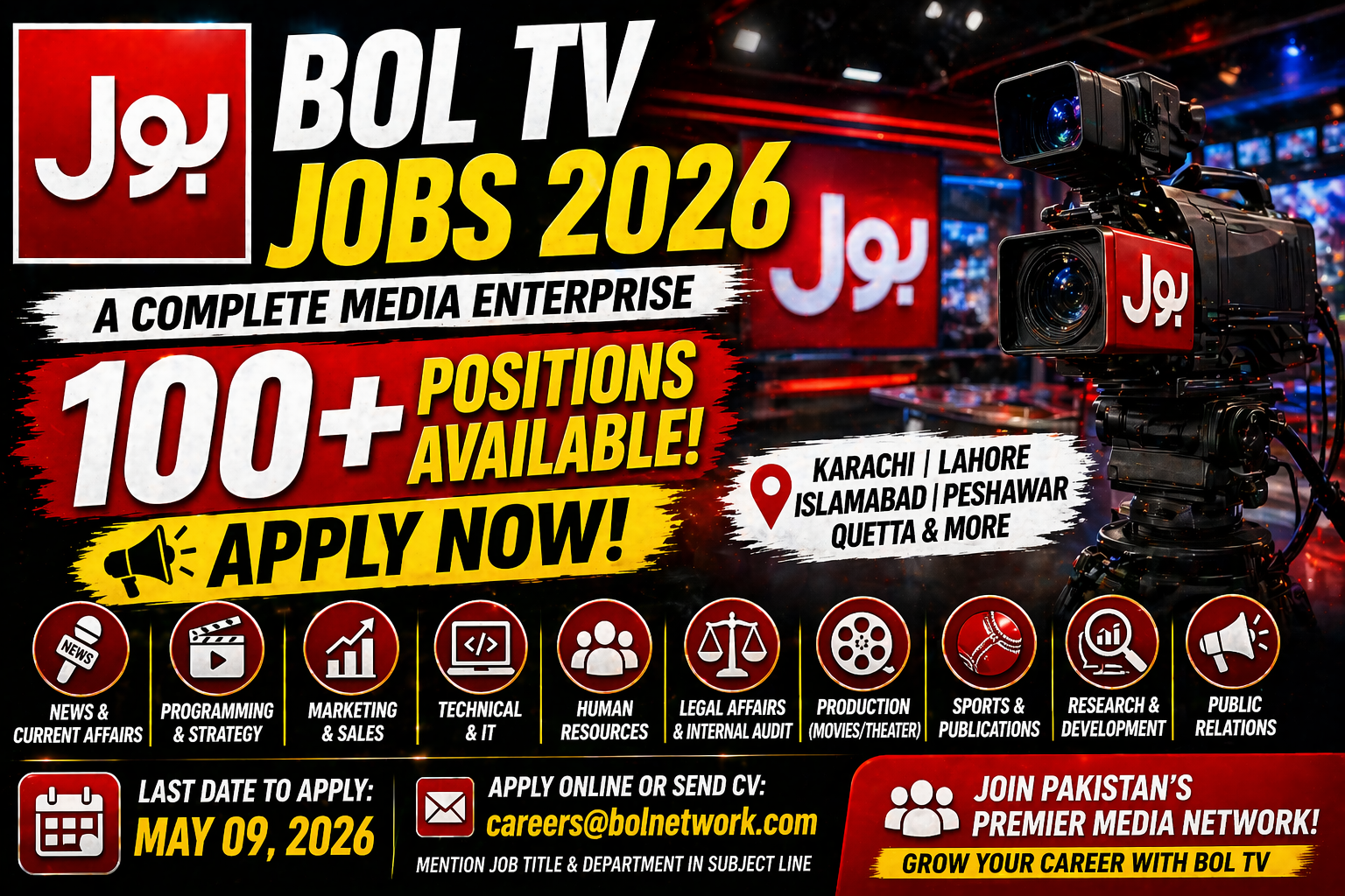 Bol TV job opportunities 2026
