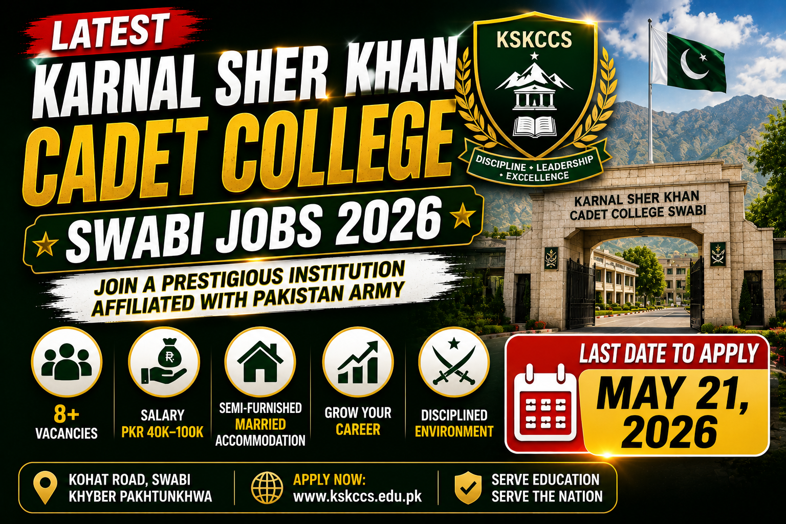 Karnal Sher Khan Cadet College Jobs