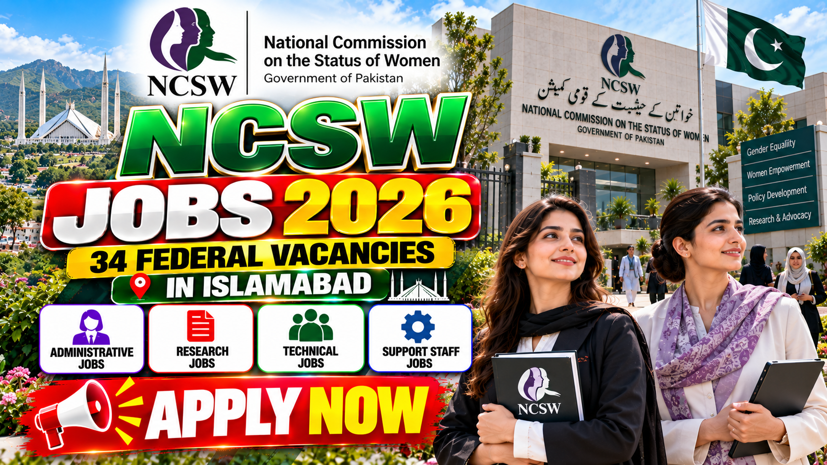 NCSW Jobs 2026 Recruitment Poster